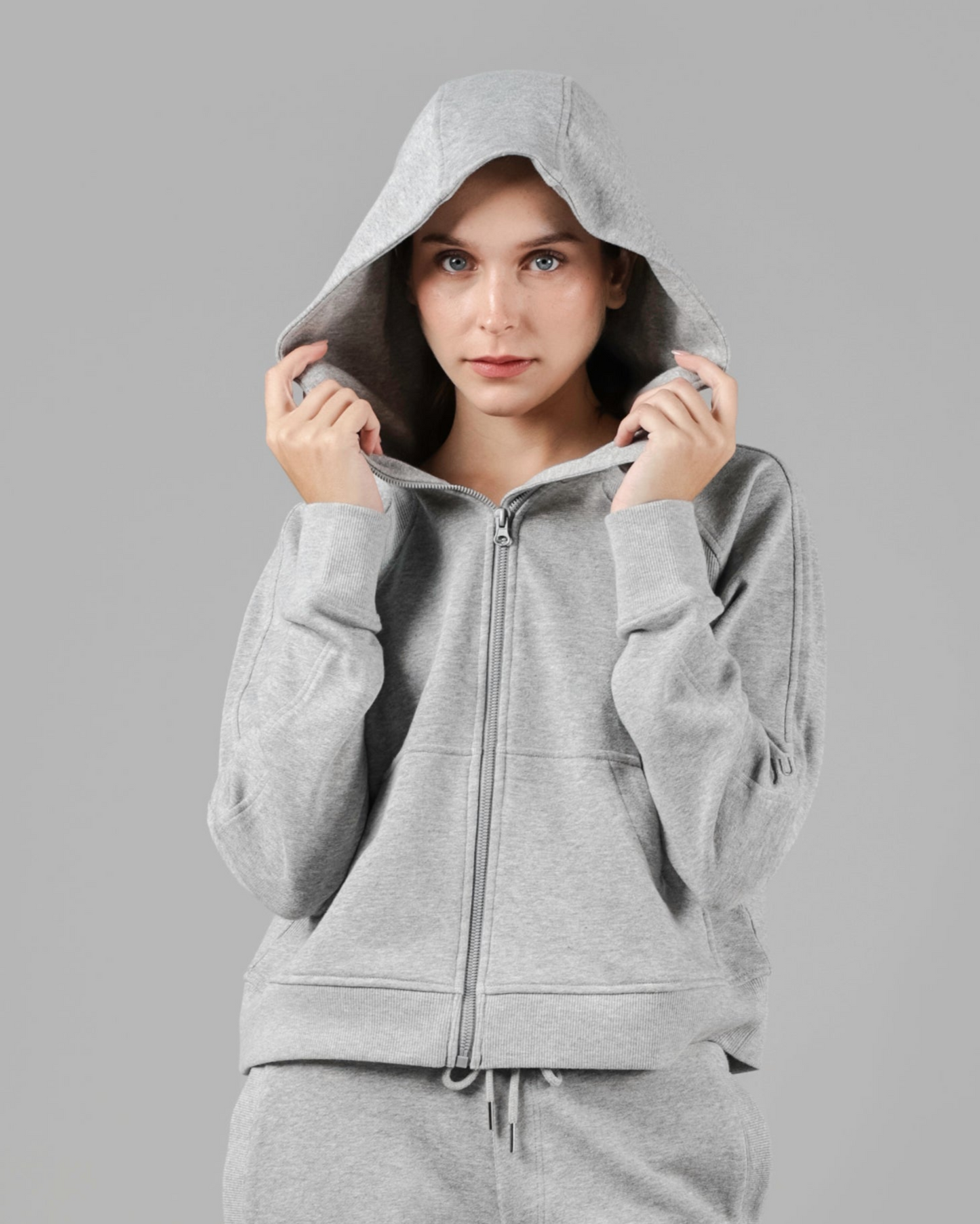 French Terry Oversized Full-Zip Hoodie
