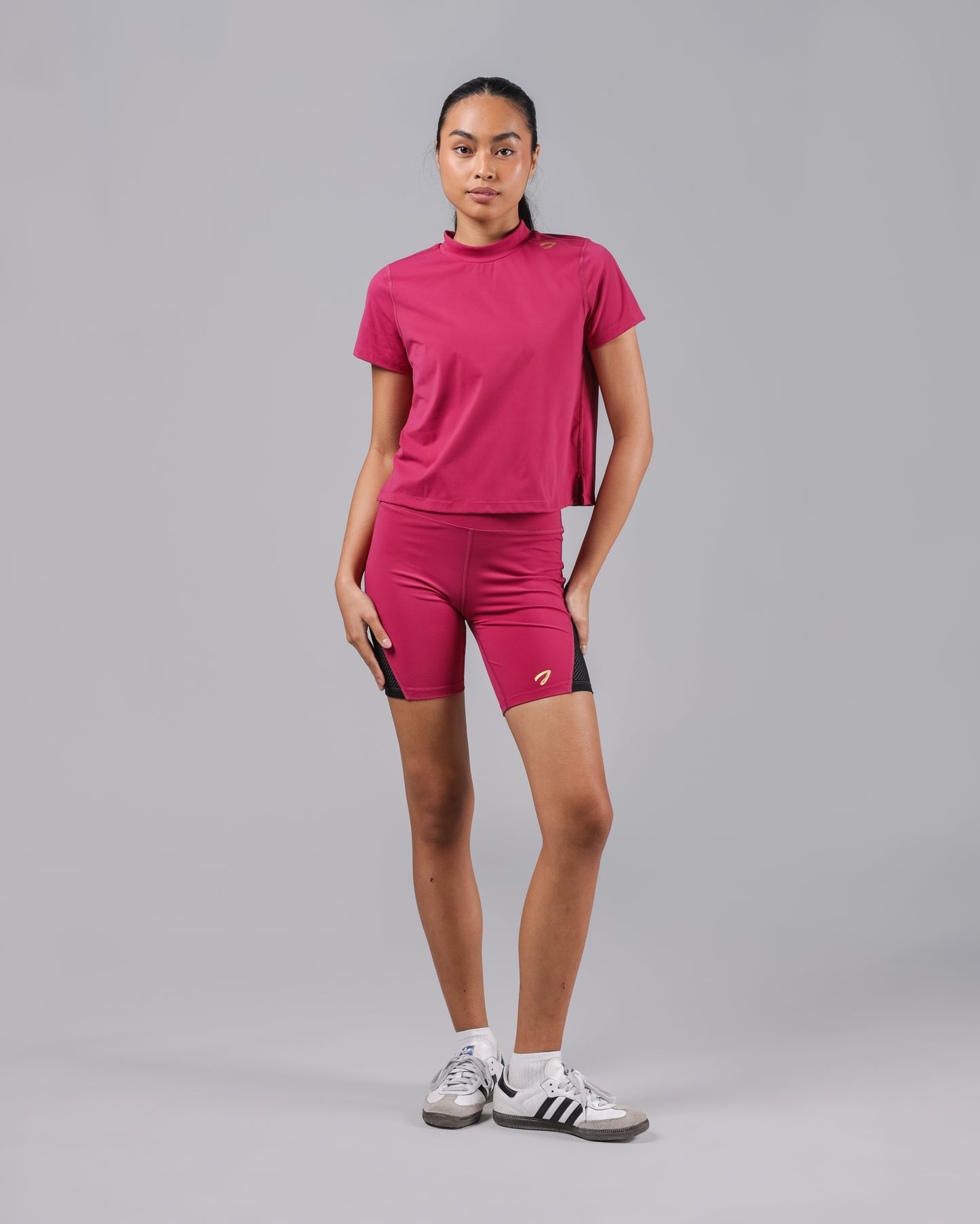 Tori Zip-Pocket Biker Shorts