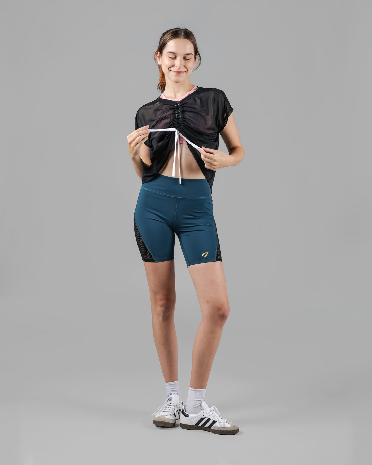 Tori Zip-Pocket Biker Shorts