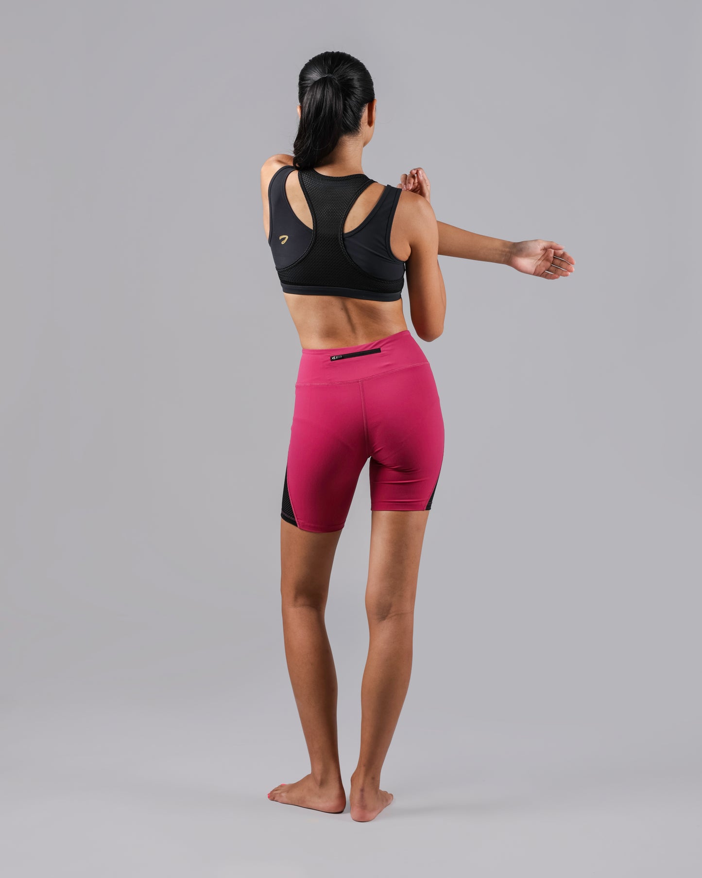 Tori Zip-Pocket Biker Shorts