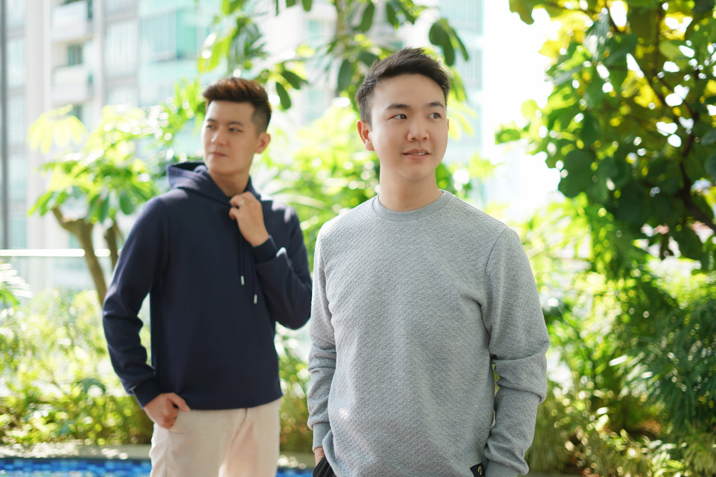 Teddy Unisex Jacquard Sweatshirt in Grey