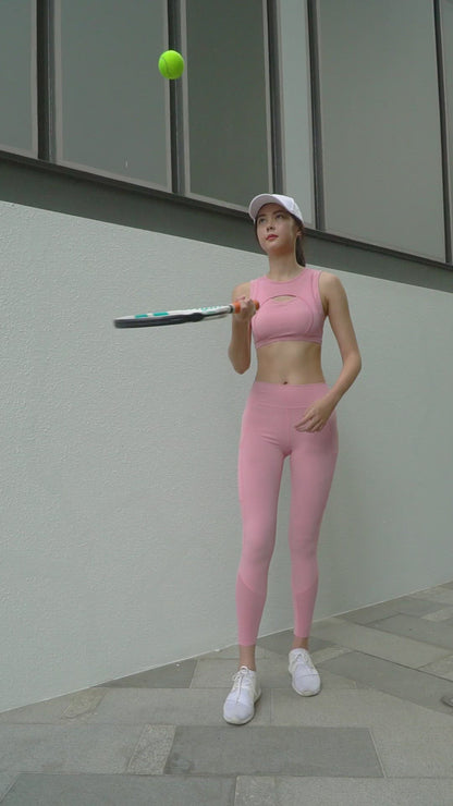 Walta Mesh Full Length Legging in Pink